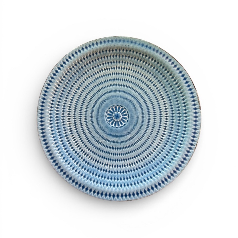 Blue Patterned Ceramic Plate